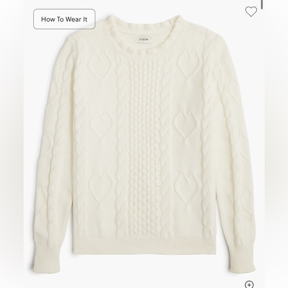 J crew Cable-knit hearts crewneck sweater - Picture 3 of 4